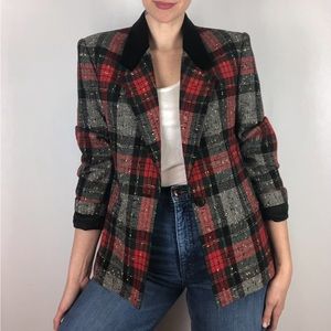 Vintage Jones New York Plaid Blazer Holiday